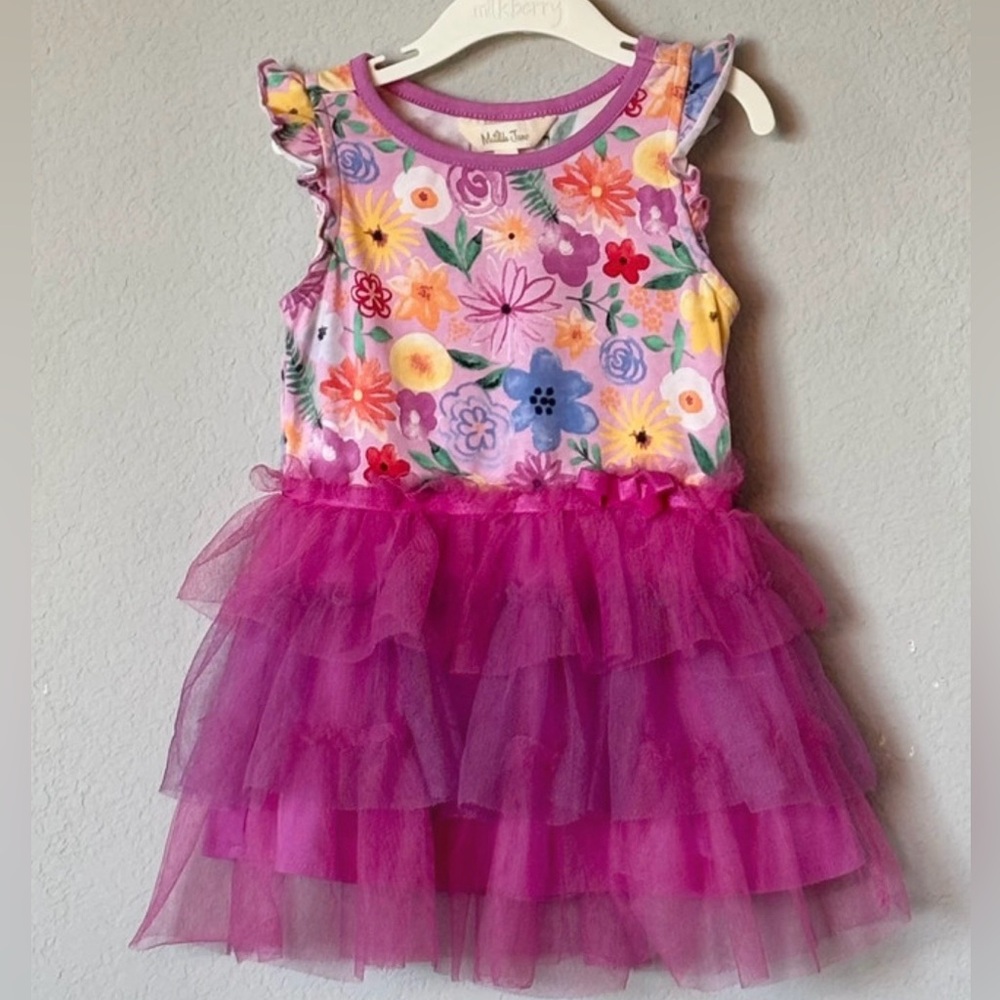 Matilda Jane Floral Fairy Garden Tulle Tutu Dress Size 2 Boutique Twirl Dress